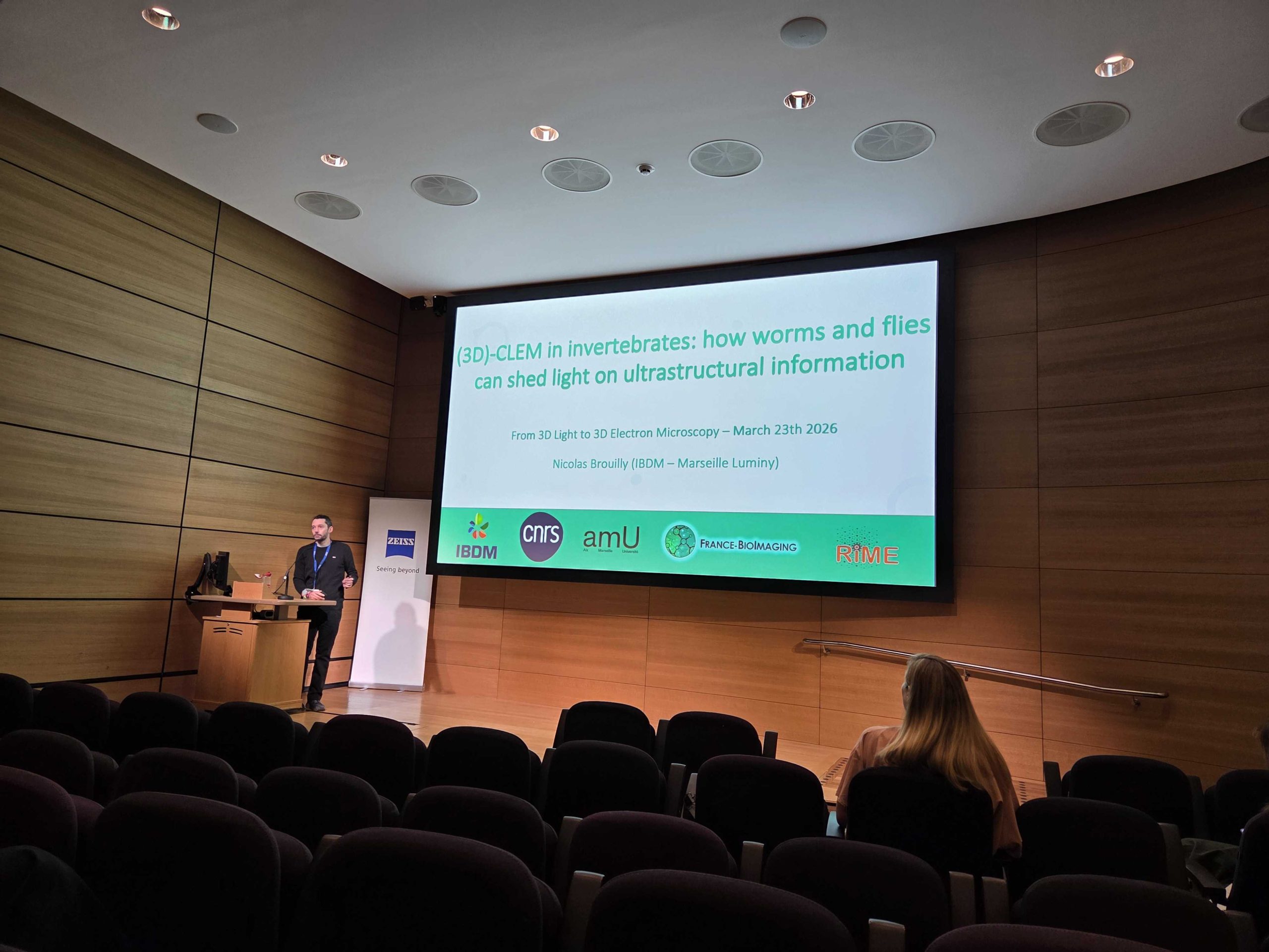 Man making a scientific presentation.