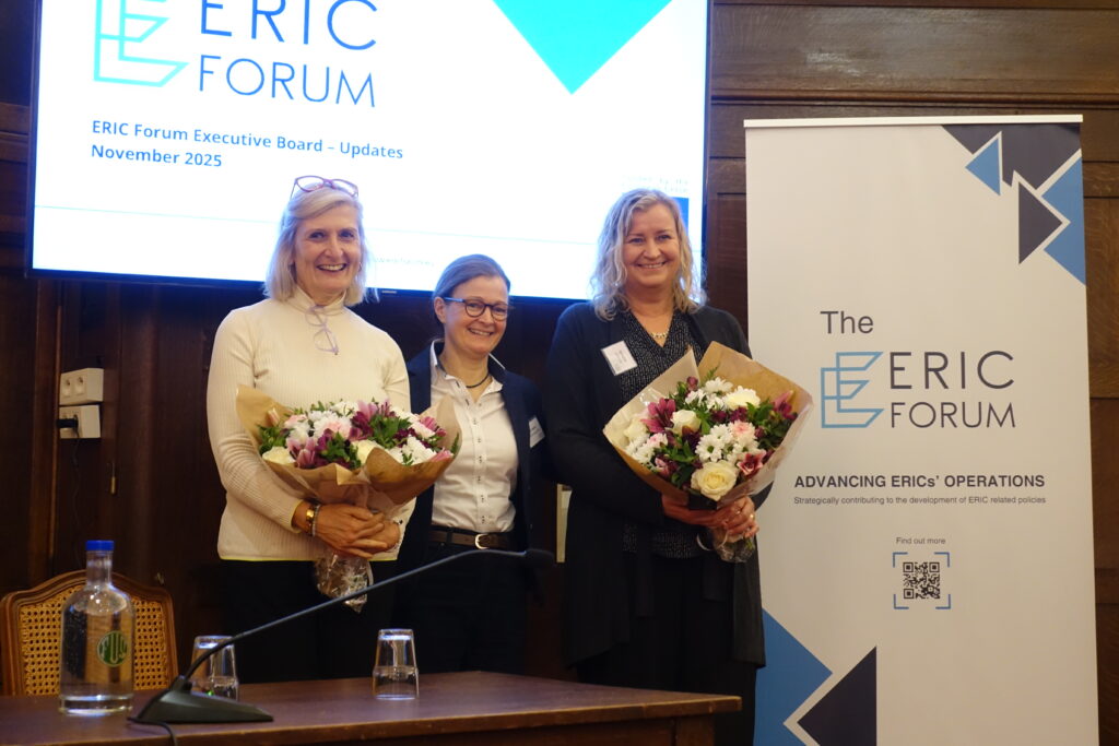 ERIC Forum chairmanship handover in Brussels, November 2025.
