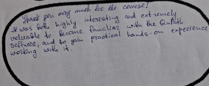 Hand-written note.