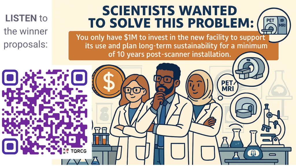 AI generated flyer of the Global BioImaging Sustainathon with QR code to the webinar recordings on YouTube
