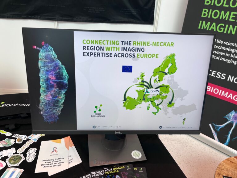 The display at the Euro-BioImaging booth.