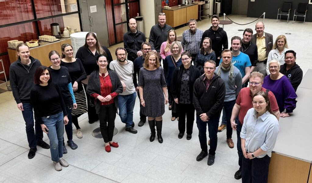 Euro-BioImaging Finland team members celebrate their successful grant.