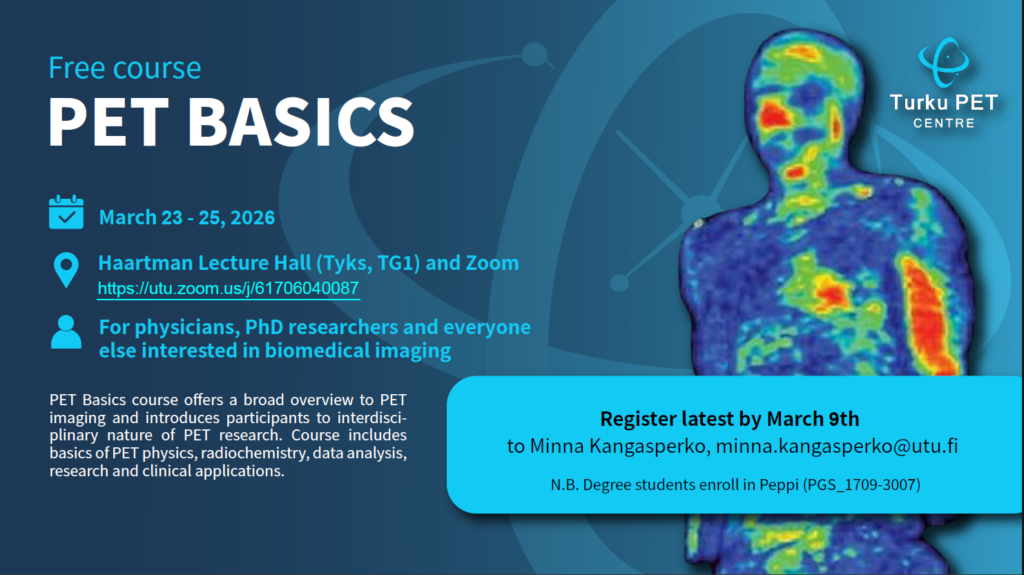 FREE PET course organized by Turku PET center