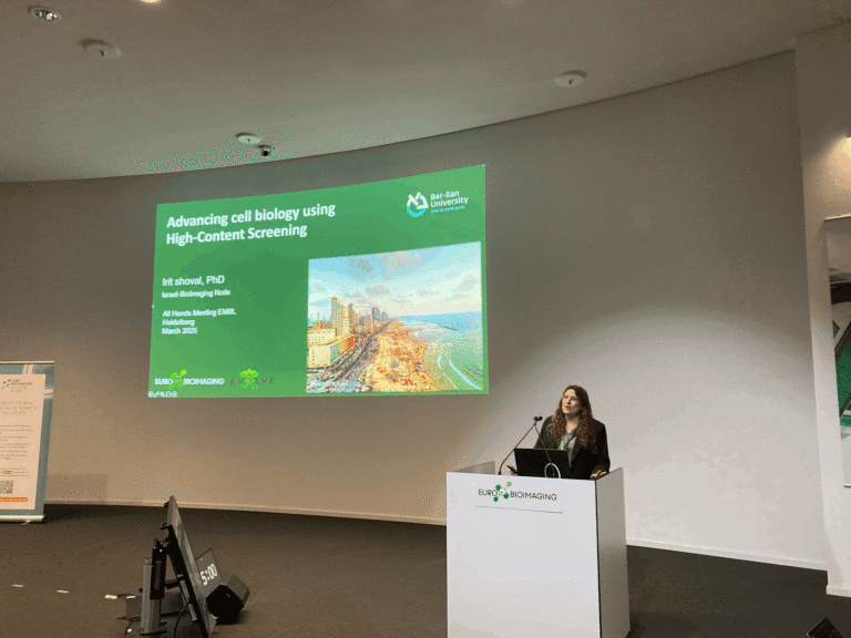 Irit Shoval presented exciting application developments at the Scientific Equipment Unit she works for, part of Israel BioImaging Node.